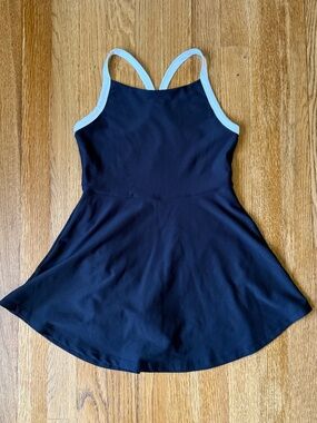 Old Navy Girls Sleeveless Sports Tennis Dress with Skort, Black, Size L (10/12)